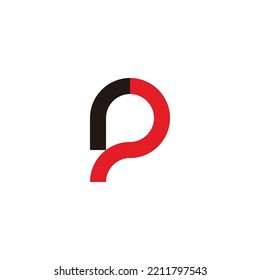 Letter r and p curve geometric symbol simple logo vector
