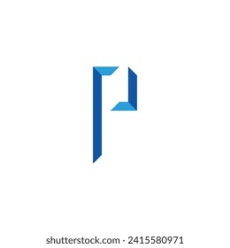 Letter r P J modern geometric symbol simple logo vector