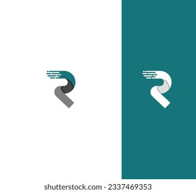 Letter R, P logo design template. 3D Colorful R letter logo.