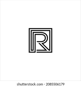 letter r p logo vector template line