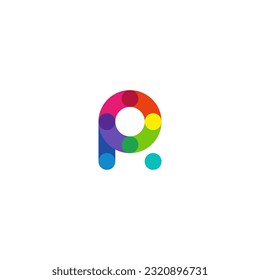 Letter R P logo vector color element