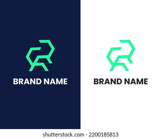 letter r and p modern logo design template