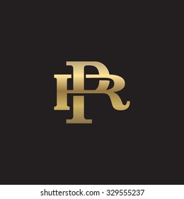 letter R and P monogram golden logo