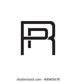 letter R and P monogram square shape logo black