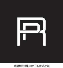 letter R and P monogram square shape logo white black background