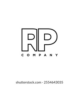 Letter R and P, RP logo design template. Minimal monogram initial based logotype.