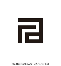 Letter r, p and a square geometric simple symbol logo vector