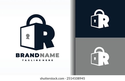 o logotipo da letra R padlock