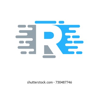 Letter R Paint Color Icon Logo Design Element