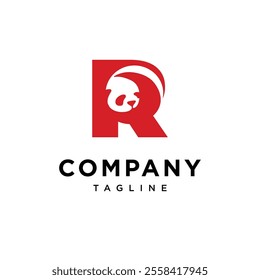 Letter R Panda Logo Icon Vector