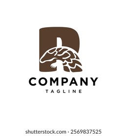 Letter R Pangolin Logo Icon Vector