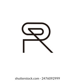 letter r paper clip simple geometric logo vector