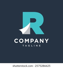 Letter R Paper Logo Icon vector