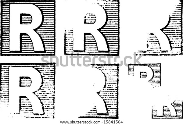 Letter R Part Complete Alphabet Vintage Stock Vector (Royalty Free ...