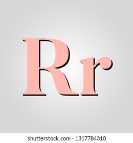 letter R peach