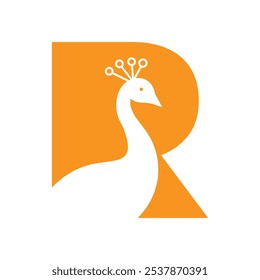 Letter R Peacock Logo Design Vector Template