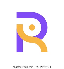 Letter R people creative colorful logo design