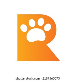 Letter R Pet Care Logo, Dog Logo Design Vector Sign and Symbol Template