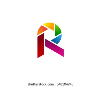 Letter R Photo Color Logo Design Element