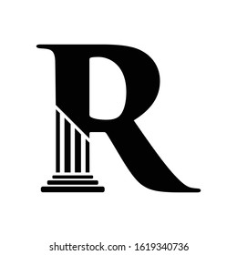 Letter R Pillar Law Logo