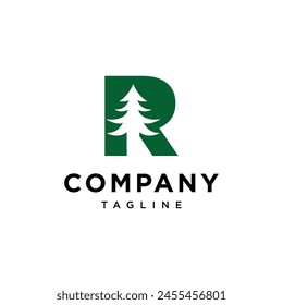 
Letter R Pine Logo icon vector template.eps