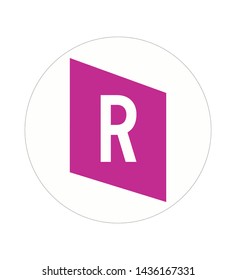 letter r with a pink background