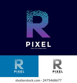 Letter R pixel colorful vector design. Suitable for business, initial, poster, technology and network