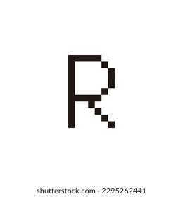 Letter R pixels geometric symbol simple logo vector