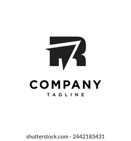 Letter R plane logo icon vector template.eps