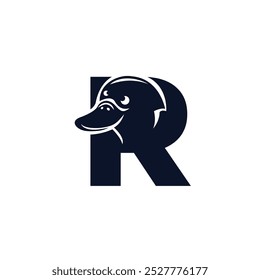 Letter R Platypus logo icon vector.