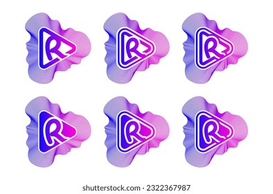 Letter R play sound wave logo. This logo is perfect for music events, parties, discos, record brands, and the like.