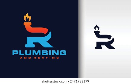 letter R plumbing and heating logo