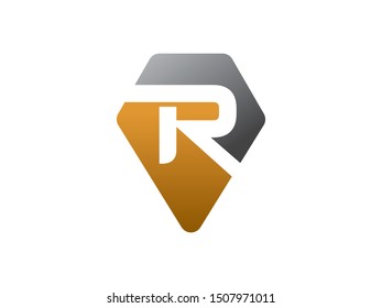 Letter R point logo or symbol template design