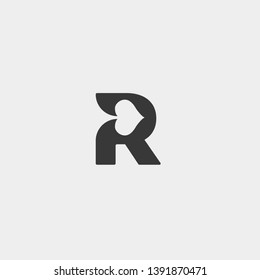 letter r poker logo design template vector illustration icon element