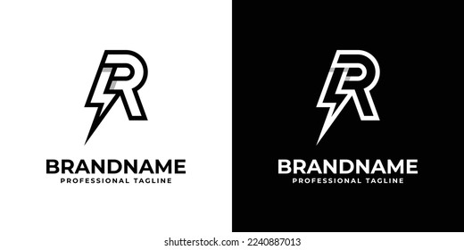Letter R Power Logo, suitable for any business related to power or electricity with R initials.