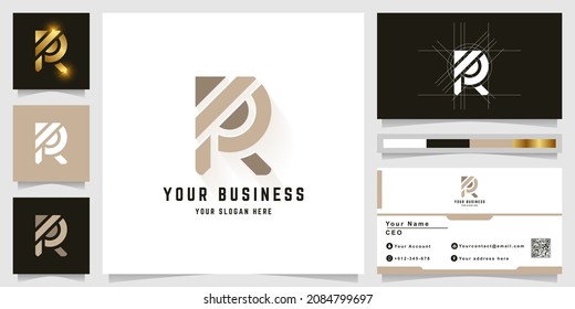 Letter R or PR monogram logo with business card design