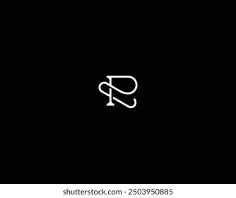 Letter R or PR Monoline logo design idea. 