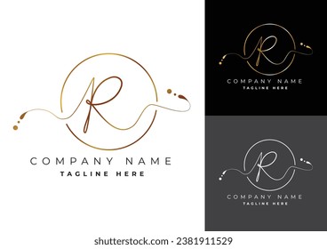 Letter R premium handwritten signature logo