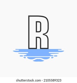 Letter r and Puddle Water Logo Template Design Vector, Emblem, Design Concept, Creative Symbol, Icon