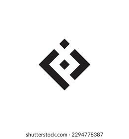 Letter r, Q and j square elegant geometric symbol simple logo vector