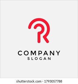 letter R question mark logo. editable and easy to custom