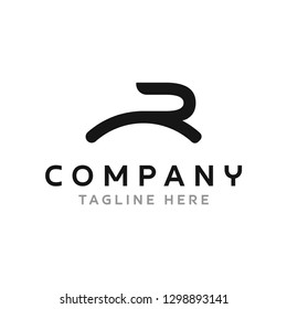 Letter R Rabbit Logo Design - vector