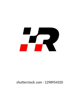 letter R Racing Flag Logo Design Vector