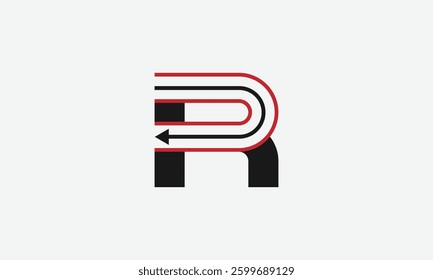 Letter R radiator monogram logo design