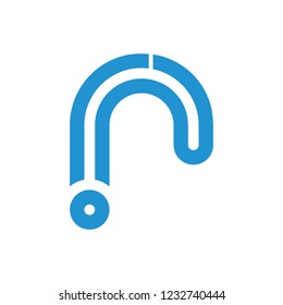 letter r rain water drop design logo