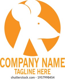 Letter R Rat Vector Logo