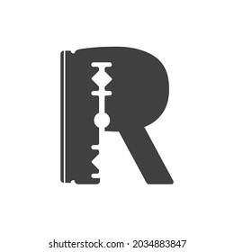 Letter R Razor Style logo or symbol template design