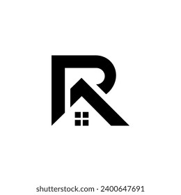 Letter R real estate housing business roofing sign design abstract monogram logo