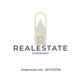 letter r real estate logo design, realty logo template, monoline logo, apartment logo