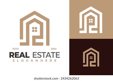 Letter R Real Estate Logo design vector symbol icon illustration